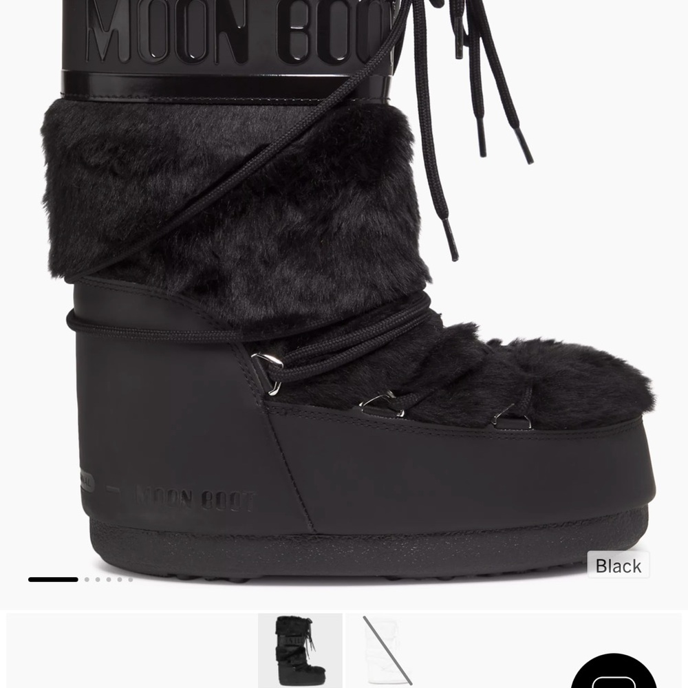 Moon Boot Black icon faux fur